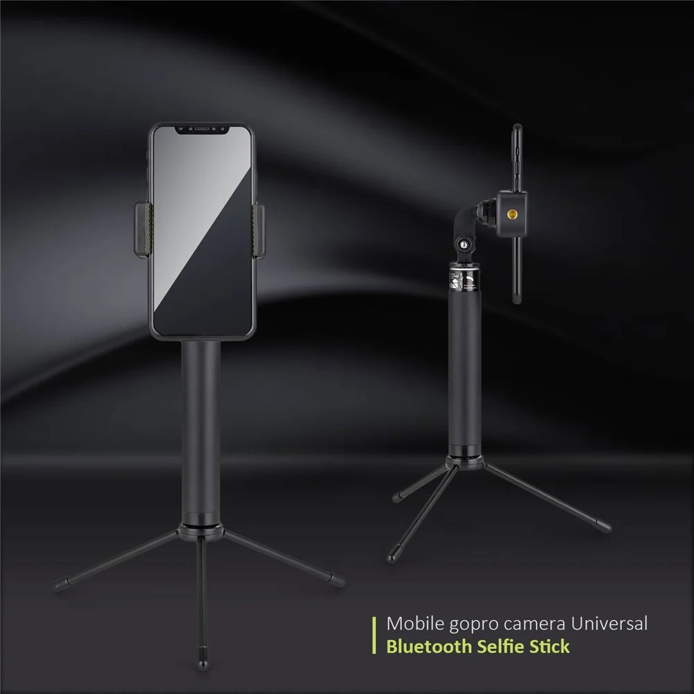 H611 5-Section Extendable Bluetooth-compatible Selfie Stick + Tripod Bracket for iPhone Samsung HTC LG Sony - Black - 3