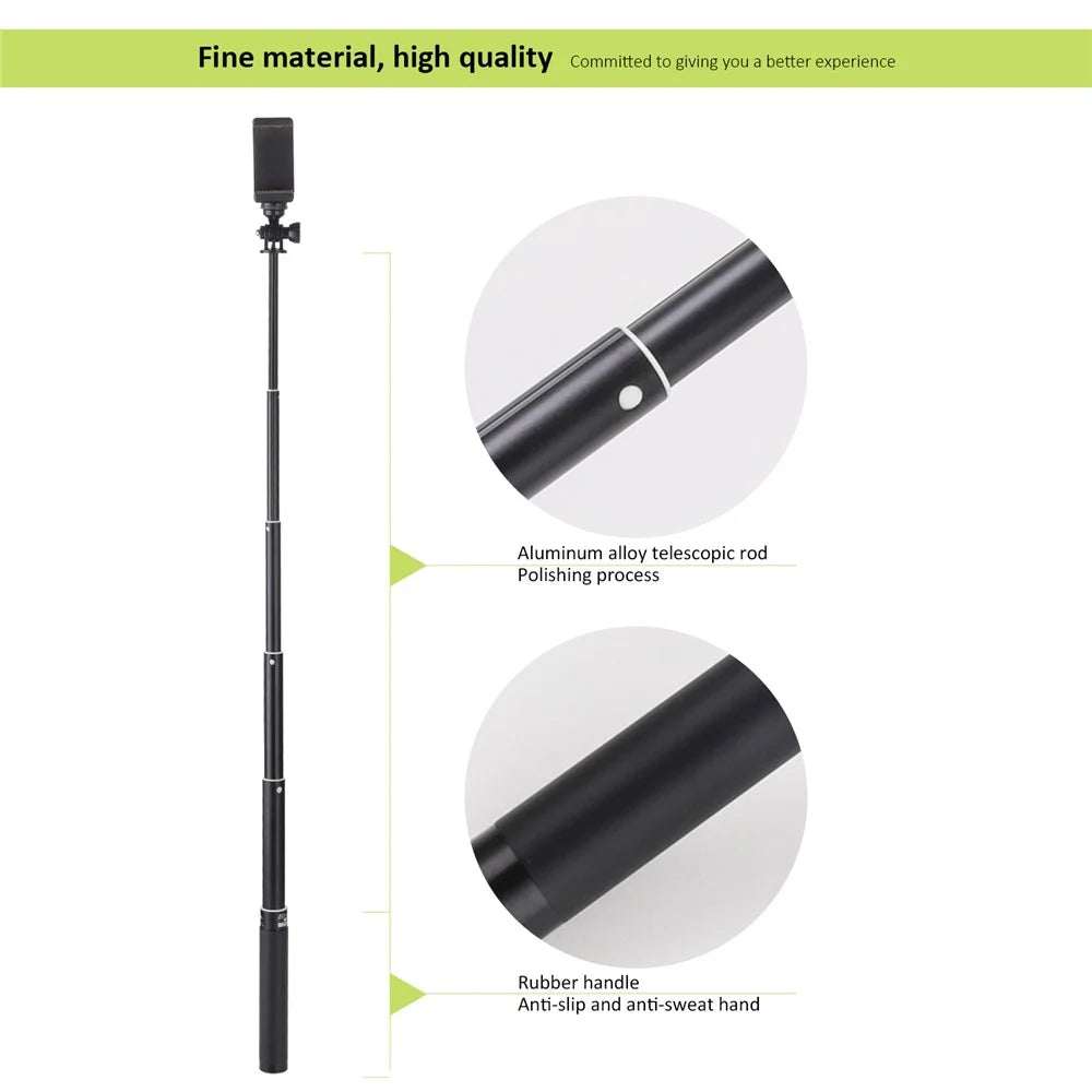 H611 5-Section Extendable Bluetooth-compatible Selfie Stick + Tripod Bracket for iPhone Samsung HTC LG Sony - Black - 7