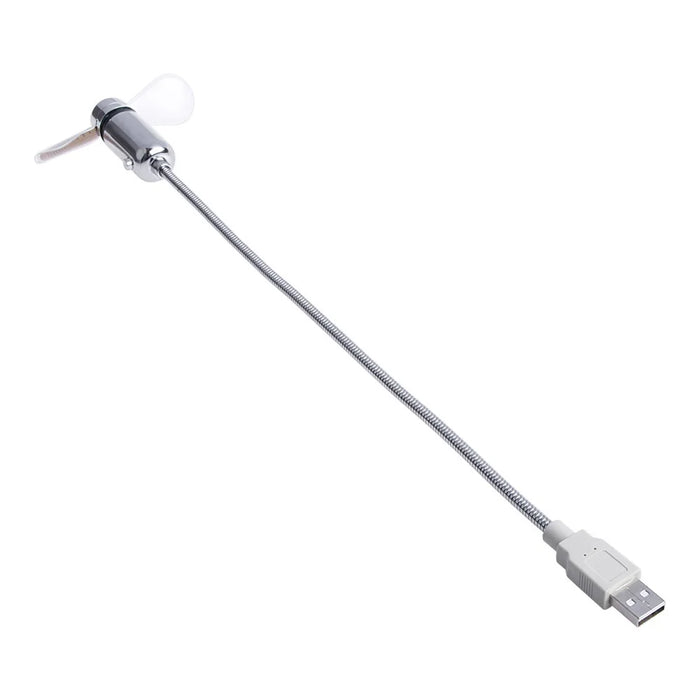 Flexible Gooseneck Mini USB Cooling Fan LED Clock Design Summer Cooler Fan - 3