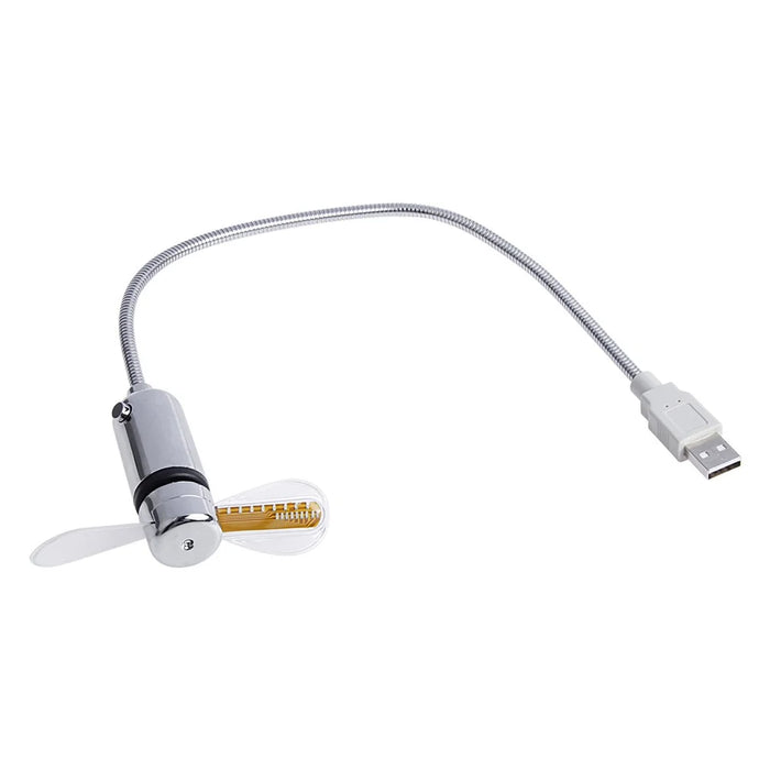 Flexible Gooseneck Mini USB Cooling Fan LED Clock Design Summer Cooler Fan - 6