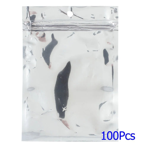 100Pcs/Lot Ziplock Silver Color Package Bag for Samsung Galaxy Star S5280 S5282 Cases Cables, Size: 11.5 x 9cm - 1