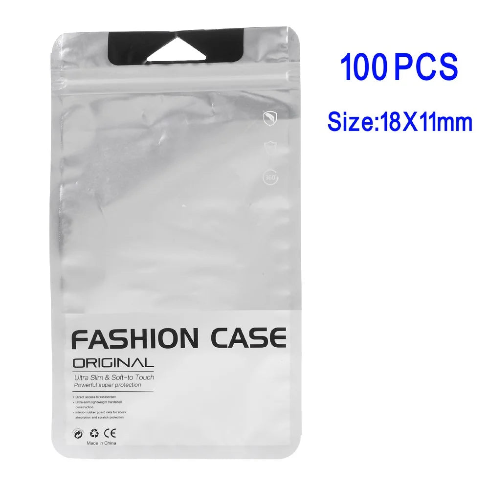 100Pcs/Lot Matte Clear Retail Package PP Ziplock Bags for iPhone 7 Plus/Samsung Note7 Cases, 18 x 11cm - 1