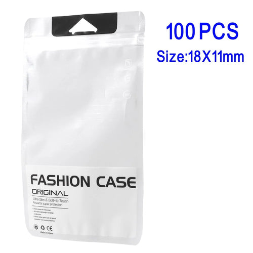 100Pcs/Lot Clear Retail Package PP Ziplock Bags for iPhone 7 Plus/Samsung Note7 Cases, 18 x 11cm - 1