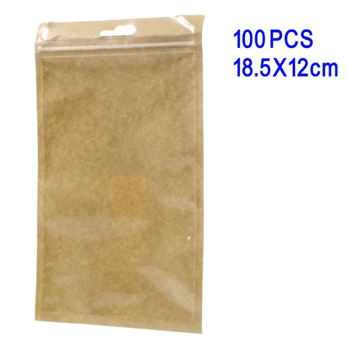 100Pcs/Lot Transparent PP Retail Package Clear Ziplock Bags for iPhone 7 Plus Cases, 18.5 x 12cm - 1