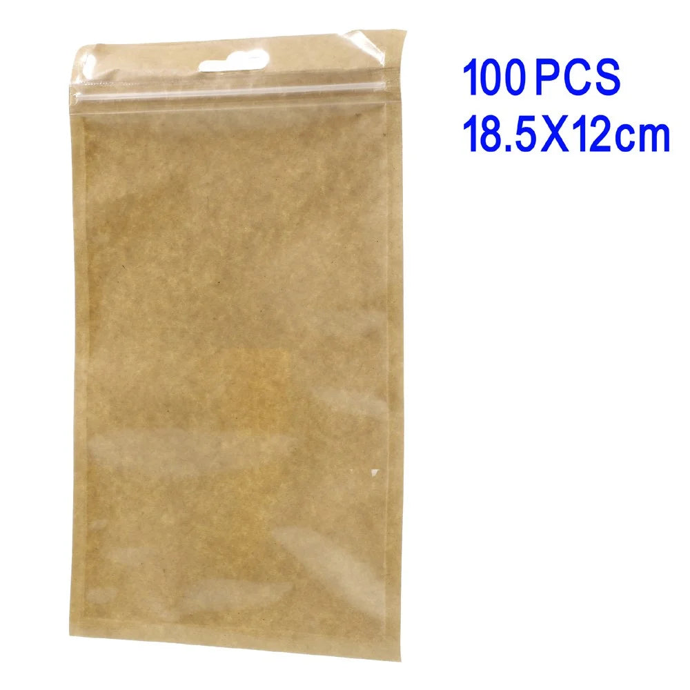 100Pcs/Lot Transparent PP Retail Package Clear Ziplock Bags for iPhone 7 Plus Cases, 18.5 x 12cm - 1