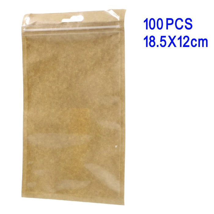 100Pcs/Lot Transparent PP Retail Package Clear Ziplock Bags for iPhone 7 Plus Cases, 18.5 x 12cm - 1