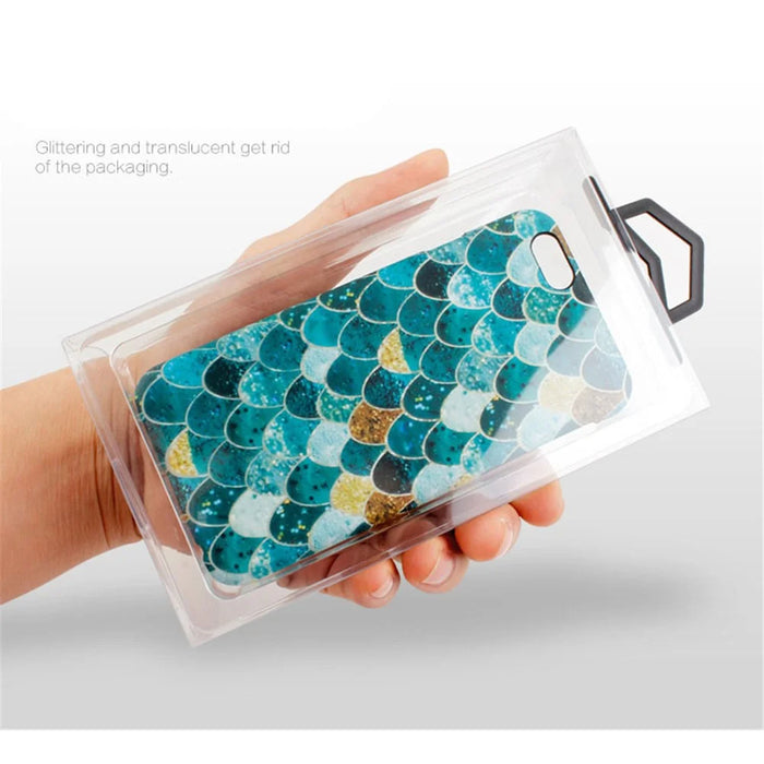 50Pcs/Lot KJ-666 Customizable PVC Package Packaging Box for iPhone 7 Plus Cases, Size: 187 x 105 x 15.5mm - Black - 7