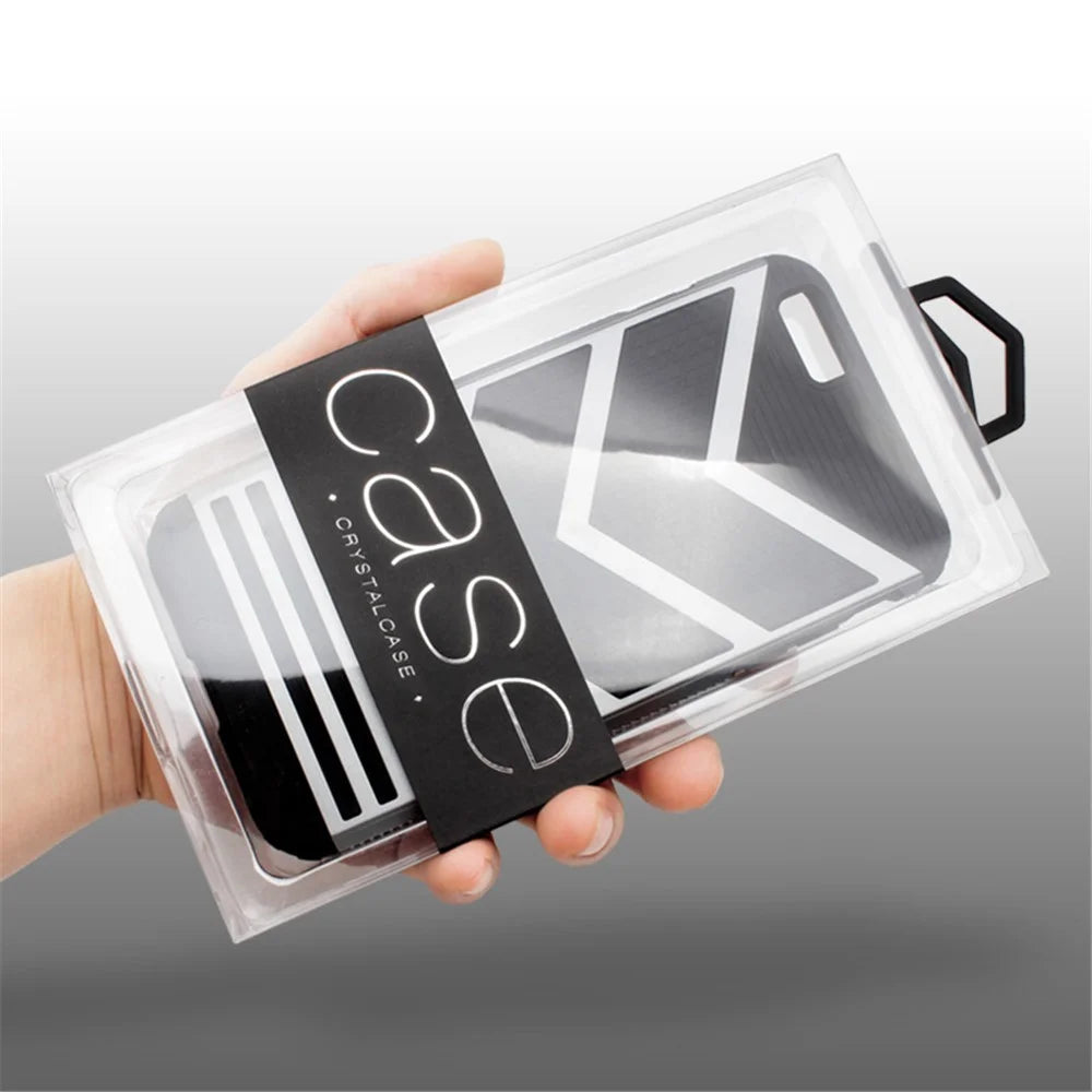 50Pcs/Lot KJ-666 Customizable PVC Package Packaging Box for iPhone 7 Plus Cases, Size: 187 x 105 x 15.5mm - Black - 2