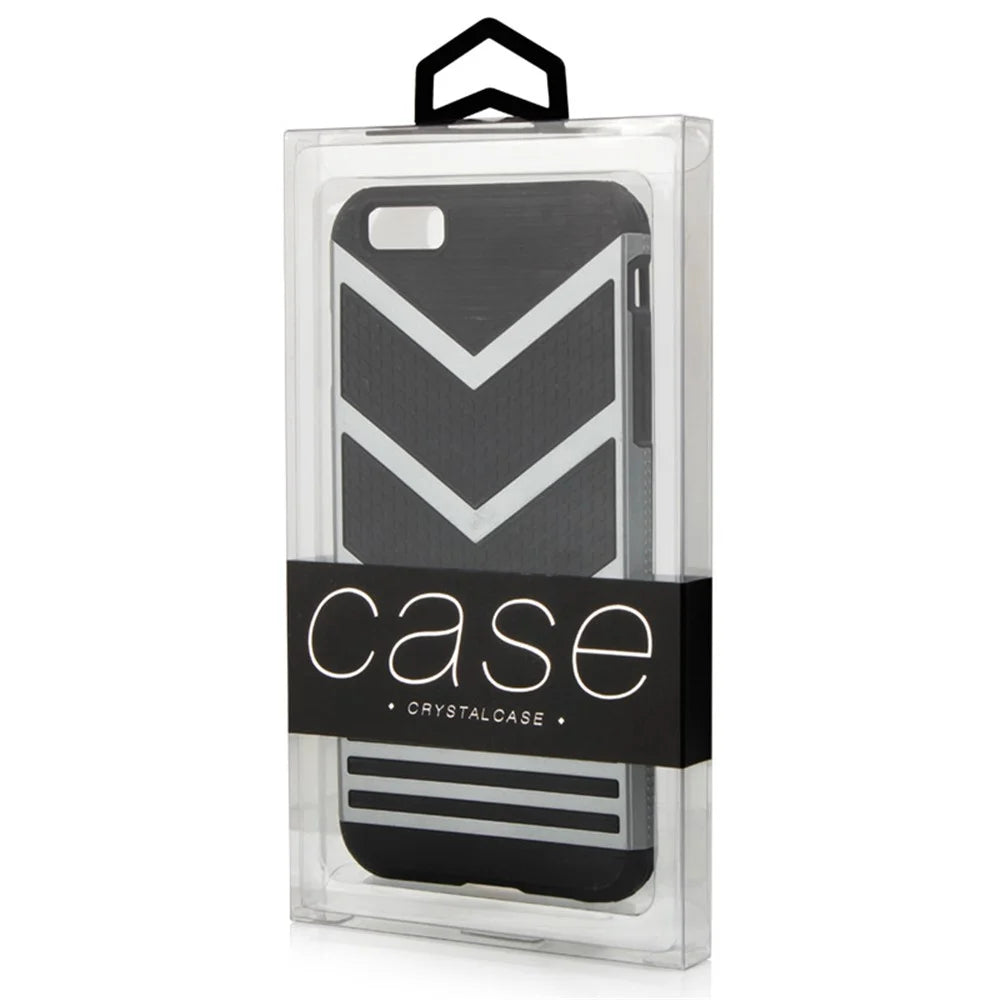 50Pcs/Lot KJ-666 Customizable PVC Package Packaging Box for iPhone 7 Plus Cases, Size: 187 x 105 x 15.5mm - Black - 6