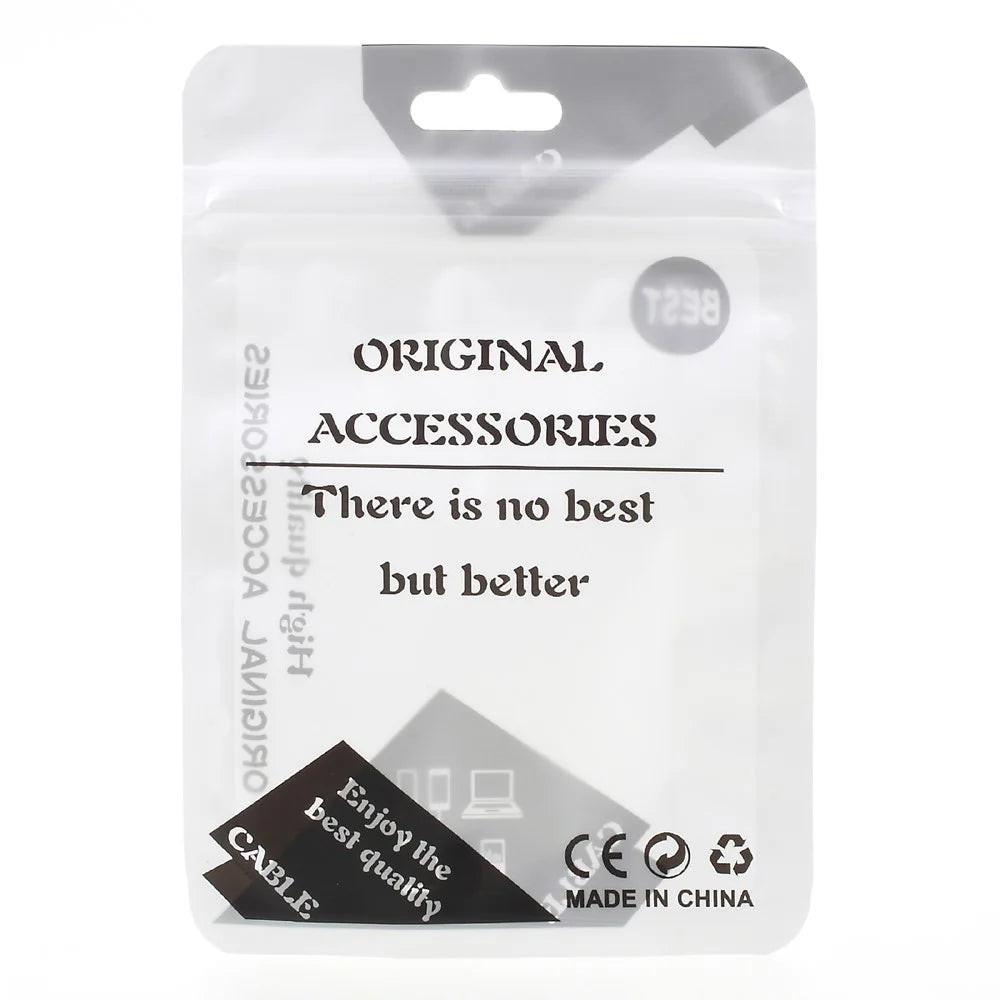 100Pcs/Lot Zipper Retail Packaging Bags for USB Data Cable, Size: 12.5 x 9cm - Black - 2
