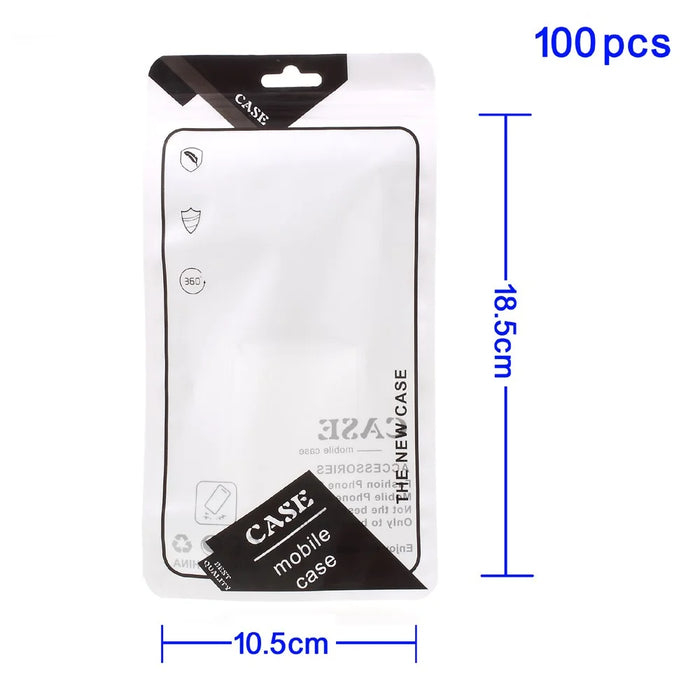 100Pcs/Lot Ziplock Retail Package Bags for iPhone Samsung HTC Sony Etc. Slim Cases, Size: 18.5 x 10.5cm - Black - 1