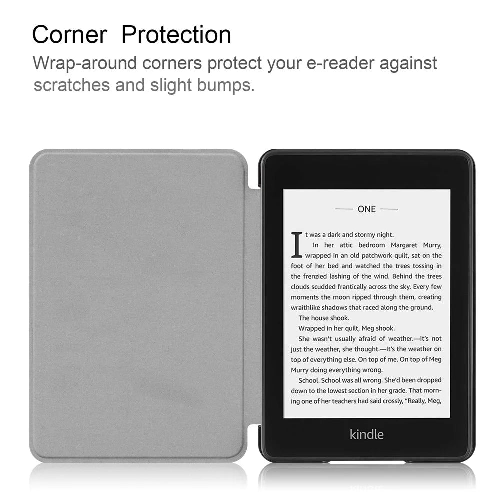 Auto-wake/sleep PU Leather Flip Case for Amazon Kindle Paperwhite 4 (2018) - Black - 6
