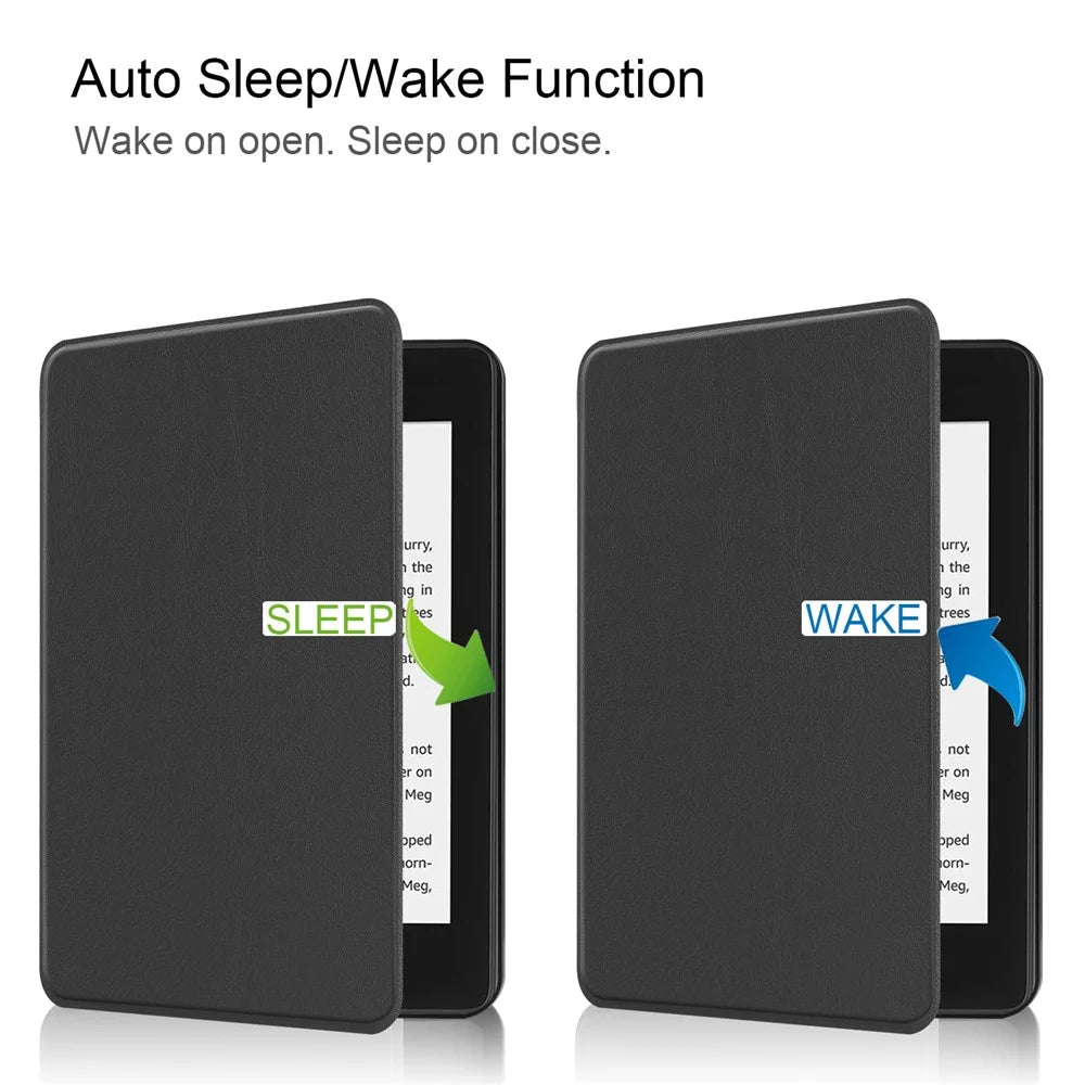 Auto-wake/sleep PU Leather Flip Case for Amazon Kindle Paperwhite 4 (2018) - Black - 7