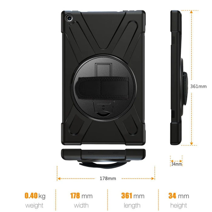 [X-Shape] PC + Silicone Combo Tablet Case for Amazon Fire HD 10 (2018) / (2017) - Black - 3