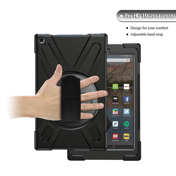 [X-Shape] PC + Silicone Combo Tablet Case for Amazon Fire HD 10 (2018) / (2017) - Black - 4