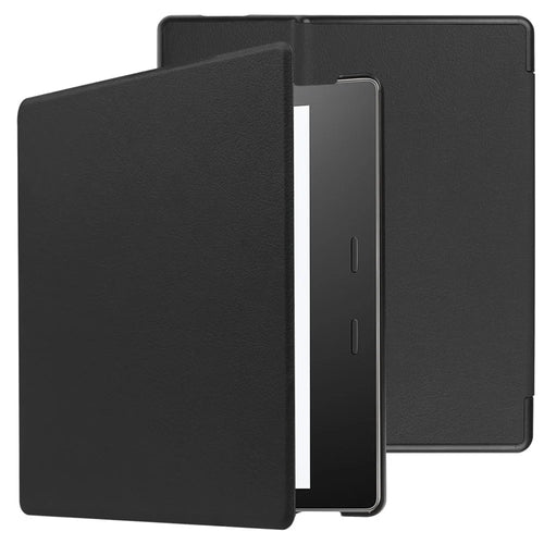 For Amazon Kindle Oasis (2019) Protective Case Auto Wake / Sleep PU Leather Smart Tablet Cover with Stand - Black - 1