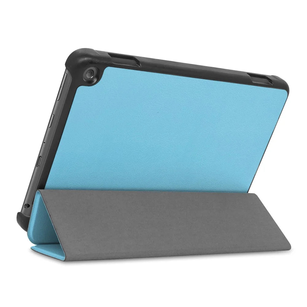 ENKAY HAT PRINCEE Fine Quality Tri-fold PU Leather Auto-wake/Sleep Smart Tablet Stand Case for Amazon Fire HD 8 (2020)/8 Plus (2020) - Black - 7