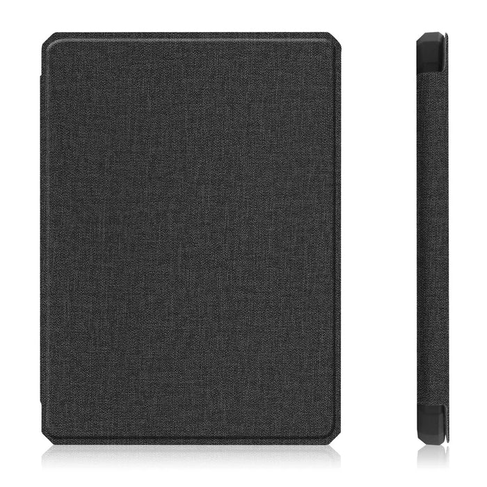 Shock-Absorbed Jeans Cloth PU Leather + TPU Protective Case Covering for Amazon Kindle Paperwhite 11th Gen (2021) - Black - 3