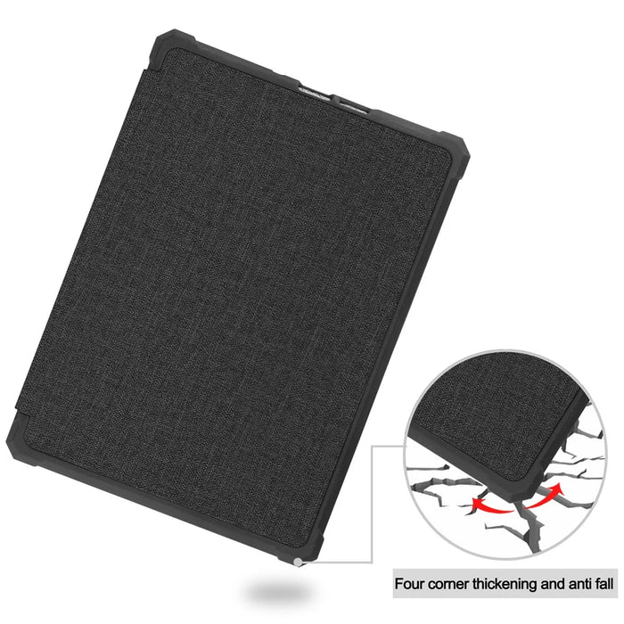 Shock-Absorbed Jeans Cloth PU Leather + TPU Protective Case Covering for Amazon Kindle Paperwhite 11th Gen (2021) - Black - 6