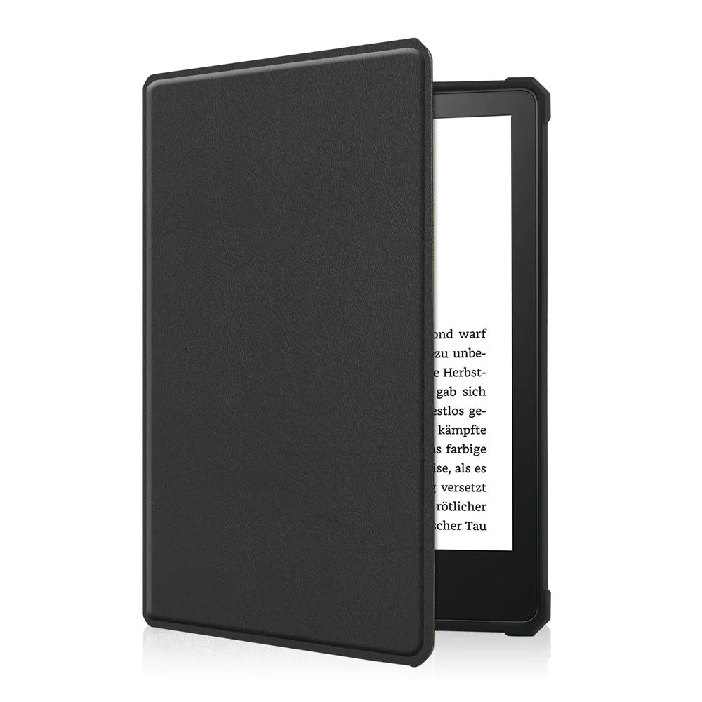 For Amazon Kindle Paperwhite 5 (2021) 6.8-inch Drop-Resistant PU Leather + TPU Protective Case Auto Wake/Sleep Case - Black - 2