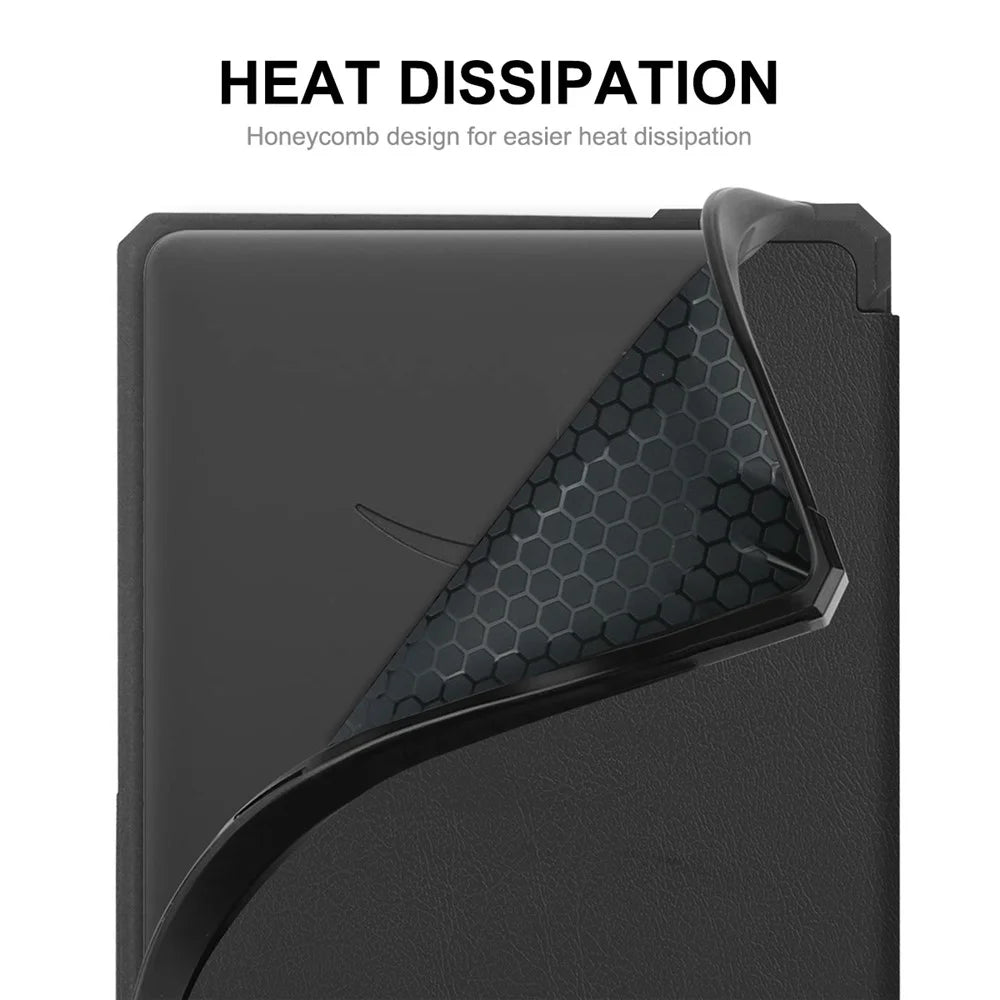 ENKAY HAT PRINCE Solid Color Auto Wake / Sleep PU Leather Protective Case Cover for Amazon Kindle Paperwhite 5 (2021) - Black - 4