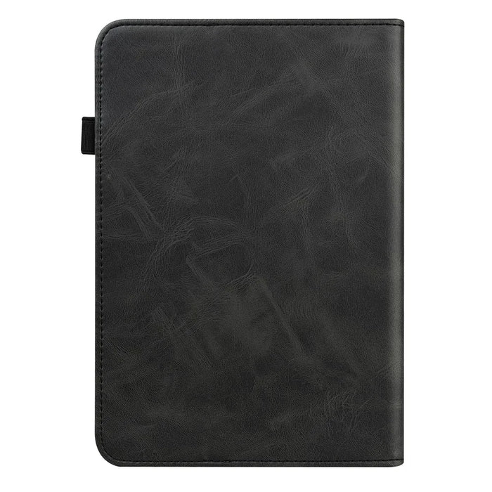 Line Imprinted Folio Stand PU Leather Auto Wake/Sleep Tablet Case with Card Slots for Amazon Kindle Paperwhite 5 (2021) - Black - 2
