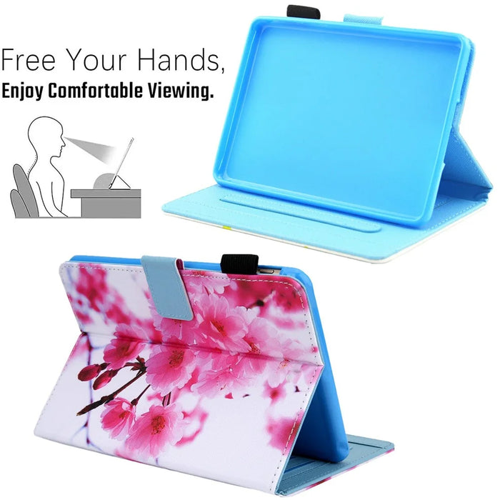 Foldable Stand Card Slots Design Pattern Printing Full Protection Leather Case Cover for Amazon Kindle Paperwhite 5 (2021) - Sakura - 5