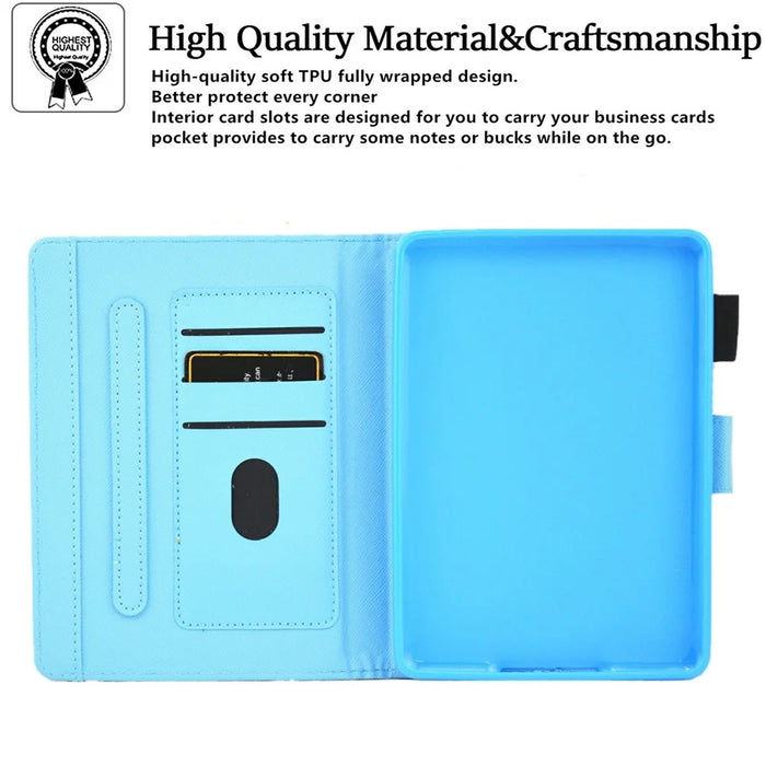 Foldable Stand Card Slots Design Pattern Printing Full Protection Leather Case Cover for Amazon Kindle Paperwhite 5 (2021) - Sakura - 6