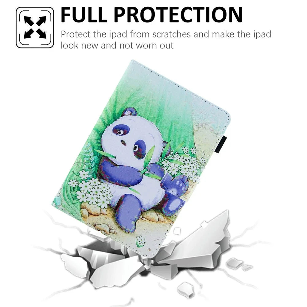Pattern Printing Stand Card Holder PU Leather Case Cover with Auto Wake/Sleep for Amazon Kindle Paperwhite 5 (2021) - Cute Panda - 5
