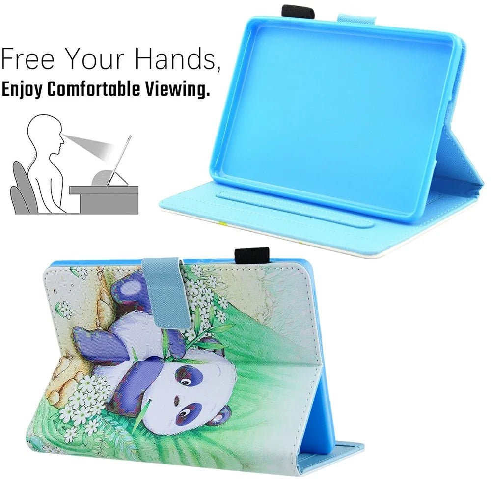 Pattern Printing Stand Card Holder PU Leather Case Cover with Auto Wake/Sleep for Amazon Kindle Paperwhite 5 (2021) - Cute Panda - 6