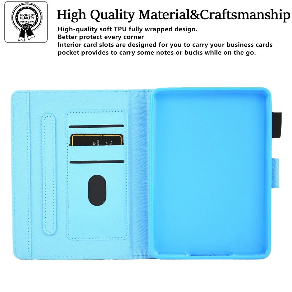 Pattern Printing Stand Card Holder PU Leather Case Cover with Auto Wake/Sleep for Amazon Kindle Paperwhite 5 (2021) - Cute Panda - 7