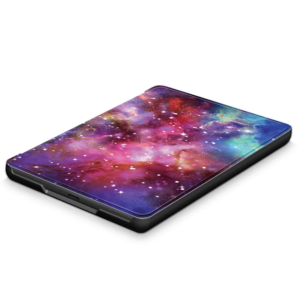 For Amazon Kindle Paperwhite 11th Gen (2021) Pattern Printing PU Leather Cover Protectice Case with Auto Wake / Sleep - Nebula - 7