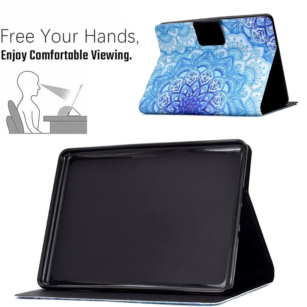 For Amazon Kindle Paperwhite 5 (2021) Fashionable Pattern Printing Tablet Leather Case Anti-scratch Card Holder Shell with Stand - Mandala Flower - 3