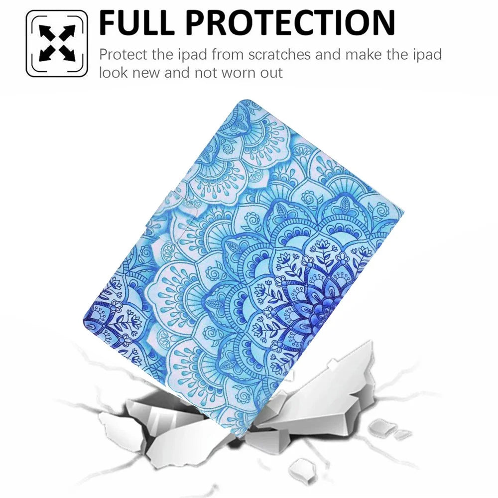 For Amazon Kindle Paperwhite 5 (2021) Fashionable Pattern Printing Tablet Leather Case Anti-scratch Card Holder Shell with Stand - Mandala Flower - 4