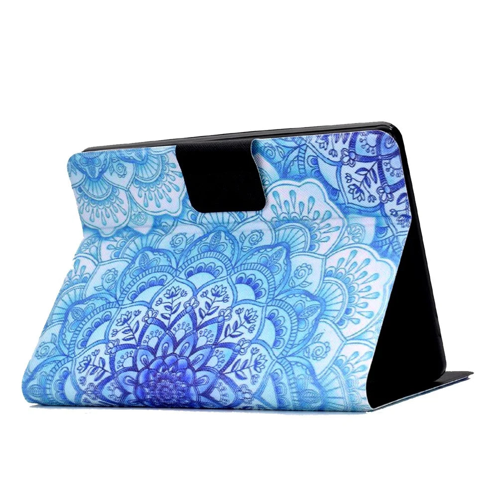 For Amazon Kindle Paperwhite 5 (2021) Fashionable Pattern Printing Tablet Leather Case Anti-scratch Card Holder Shell with Stand - Mandala Flower - 6