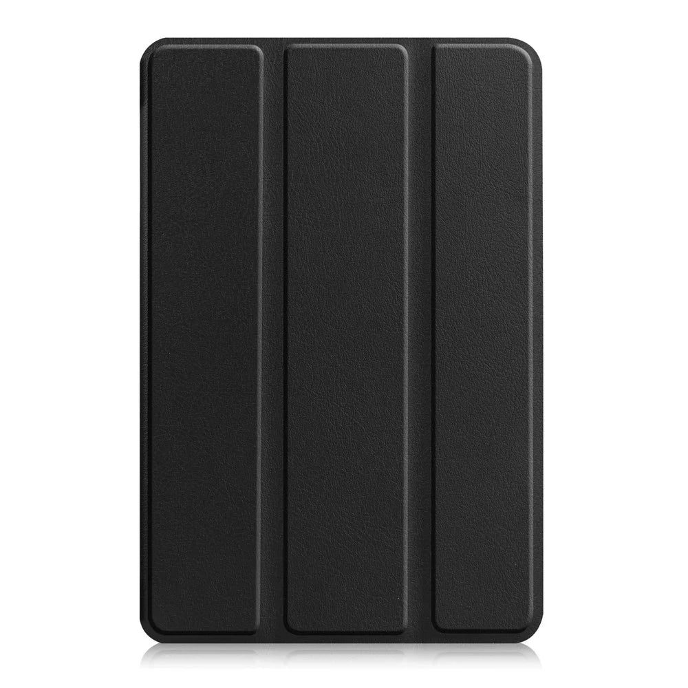 For Amazon Fire 7 (2022) Tri-fold Stand PU Leather Tablet Case Thickened Corner Anti-drop Protective Cover with Auto Wake/Sleep - Black - 7