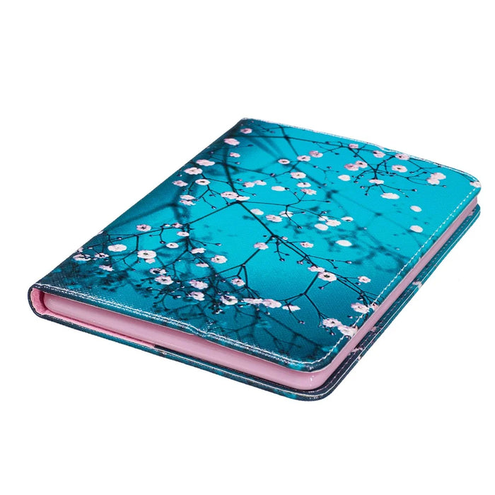 Pattern Printing Leather Wallet Tablet Cover for Amazon Kindle Paperwhite 3/2/1 - Tree with Flowers - 5
