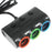 OLESSON 1523 120W Car Charger 2-USB Ports 3 Cigarette Lighter Sockets Charging Adapter - Black - 2