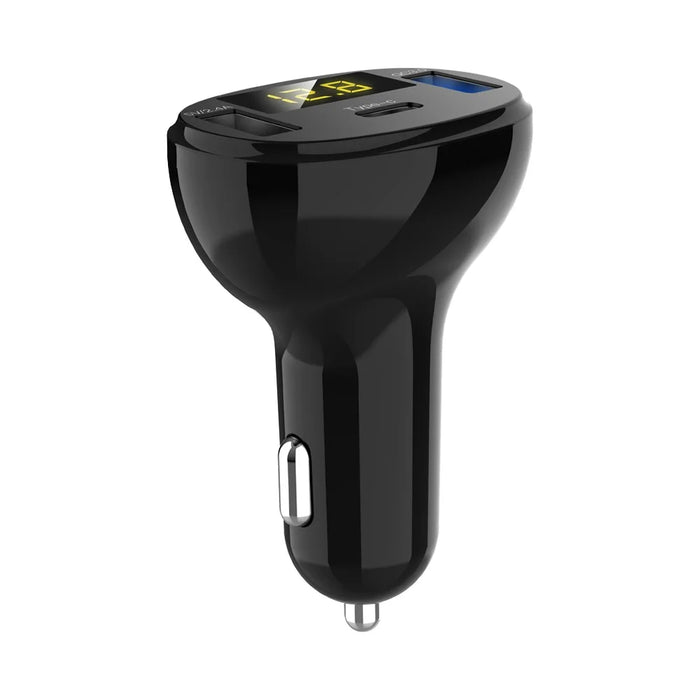 C02 Digital Display Type-C and Dual USB Ports Car Charger - 4