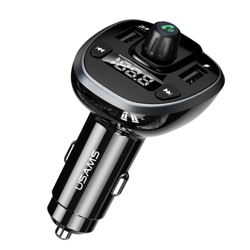 USAMS US-CC115 C21 Dual USB Port 3.4A FM Car Charger with Digital Display - 1