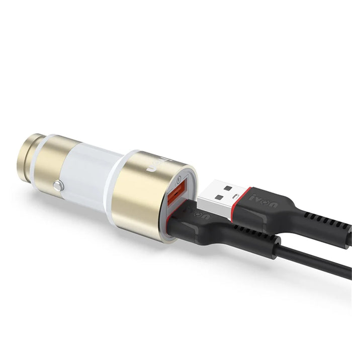 IVON CC33 36W 6A QC 3.0 Dual USB Fast Charging Cigarette Lighter Car Charger Adapter - 3