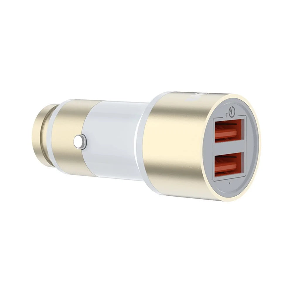 IVON CC33 36W 6A QC 3.0 Dual USB Fast Charging Cigarette Lighter Car Charger Adapter - 5