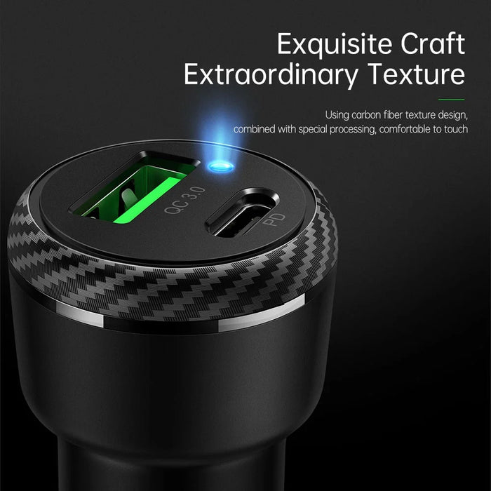 MCDODO CC-5970 MDD Dual Port Quick Charge QC3.0+PD 38W Car Charger Fast Charging Car Mobile Phone Charger Adapter - 7