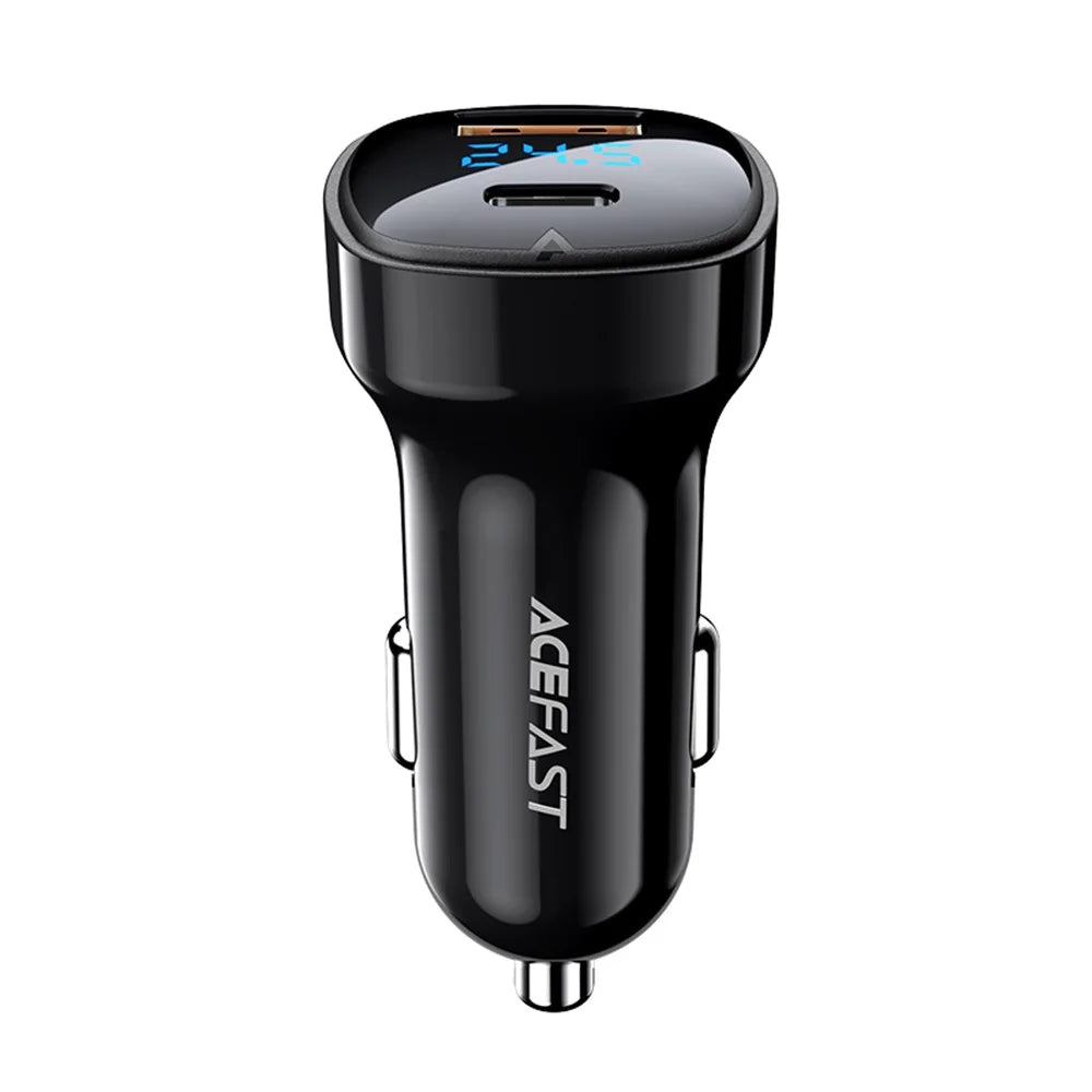 ACEFAST B4 Digital Display 66W USB-C+USB-A Dual Ports Phone Charging Car Charger - 3