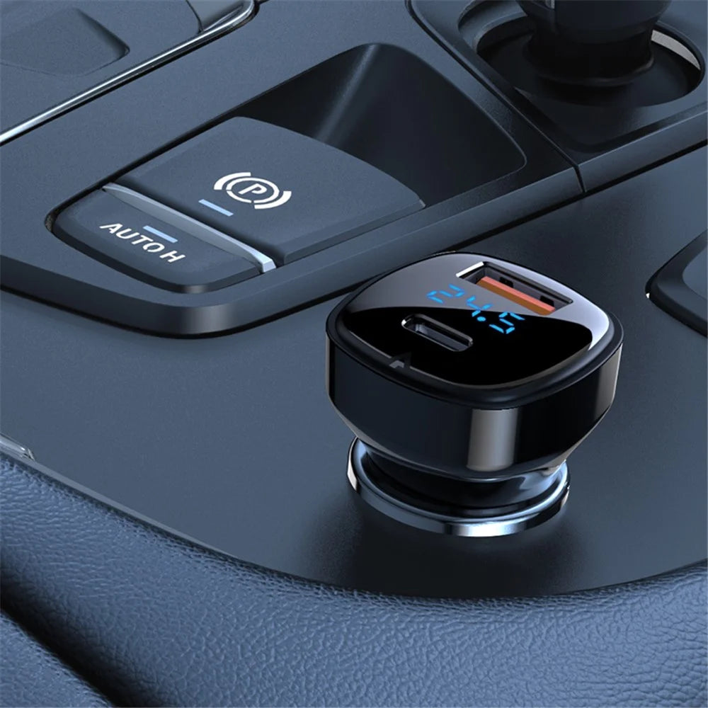 ACEFAST B4 Digital Display 66W USB-C+USB-A Dual Ports Phone Charging Car Charger - 4