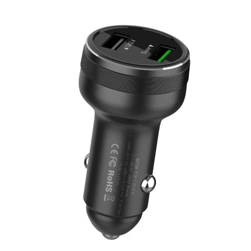 65W Dual Ports Car Charger Phone Charging Adapter for OnePlus 9R/9 Pro/8T/8 Pro/7T Pro/7/6T Warp Charge Fast Charger - Black - 1