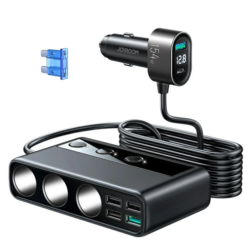 JOYROOM JR-CL06 3 Way Car Cigarette Lighter Socket Splitter PD+QC3.0 Multi-port Mobile Phone Charger - 1