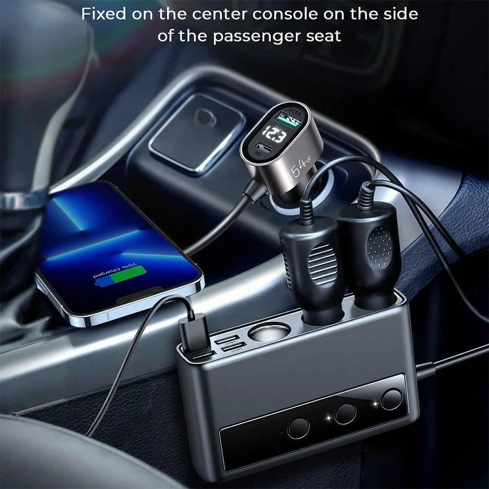 JOYROOM JR-CL06 3 Way Car Cigarette Lighter Socket Splitter PD+QC3.0 Multi-port Mobile Phone Charger - 6