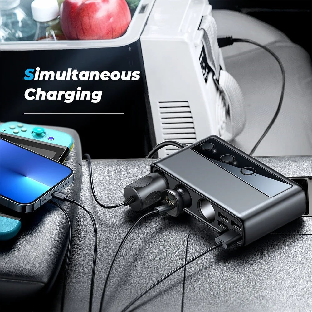 JOYROOM JR-CL06 3 Way Car Cigarette Lighter Socket Splitter PD+QC3.0 Multi-port Mobile Phone Charger - 7