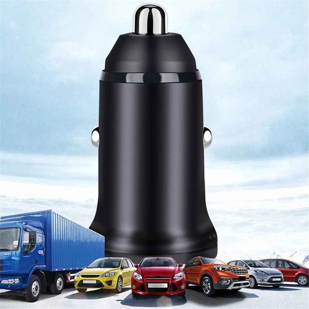 MiniPhone Type-C+USB Car Charger Adapter - 20W PD 3.0 Mini Phone Charger Fast Car Charger - Black - 6
